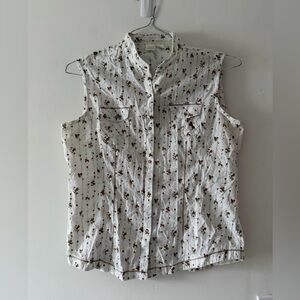 Cowgirl Up Vintage Y2K Western Button Up Eyelet Tank Size Medium Texas Rodeo